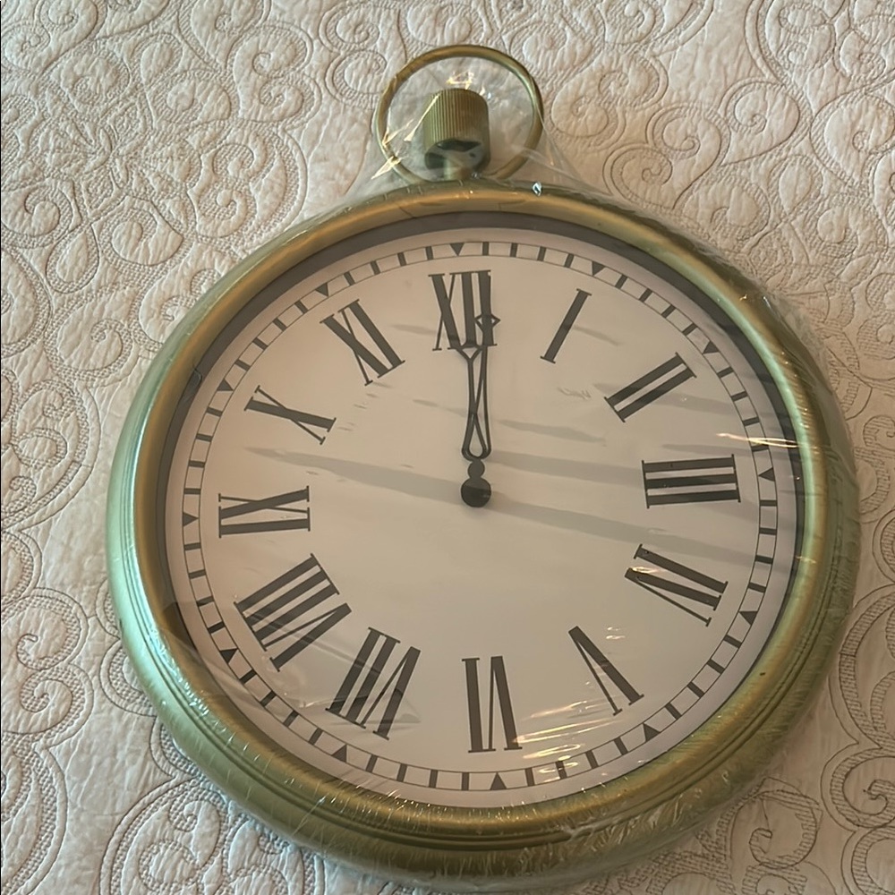 IKEA Gold and White Wall Clock with Vintage Charm
